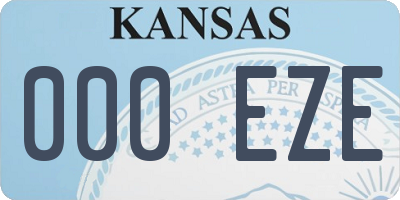 KS license plate 000EZE