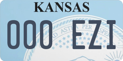 KS license plate 000EZI