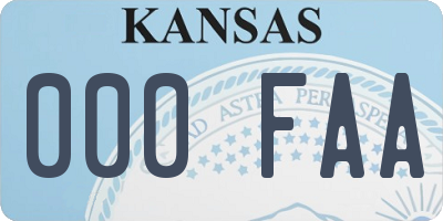 KS license plate 000FAA