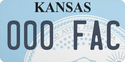KS license plate 000FAC