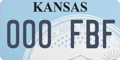 KS license plate 000FBF