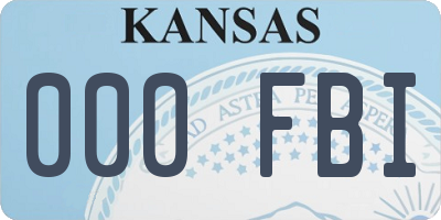 KS license plate 000FBI
