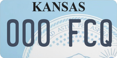 KS license plate 000FCQ