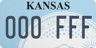 KS license plate 000FFF