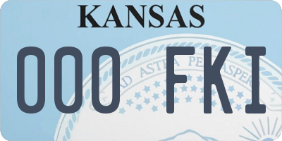 KS license plate 000FKI