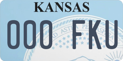 KS license plate 000FKU