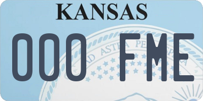 KS license plate 000FME