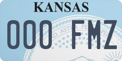 KS license plate 000FMZ