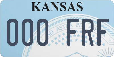 KS license plate 000FRF