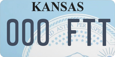 KS license plate 000FTT