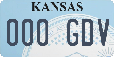 KS license plate 000GDV