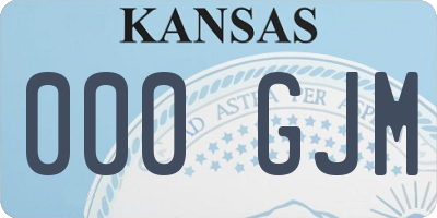 KS license plate 000GJM