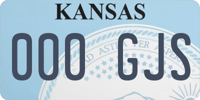 KS license plate 000GJS