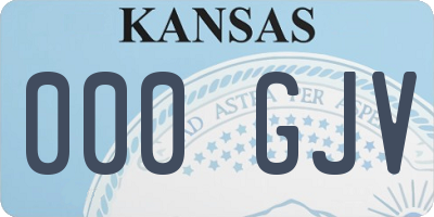 KS license plate 000GJV