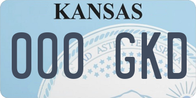 KS license plate 000GKD