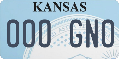 KS license plate 000GNO