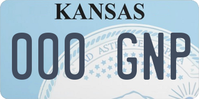 KS license plate 000GNP