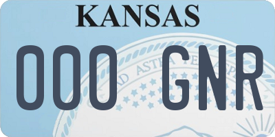 KS license plate 000GNR