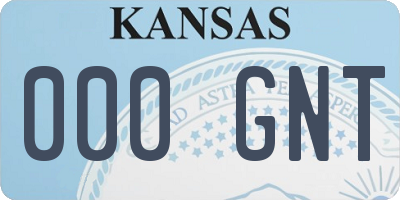 KS license plate 000GNT
