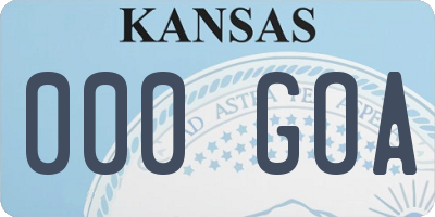 KS license plate 000GOA
