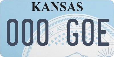 KS license plate 000GOE