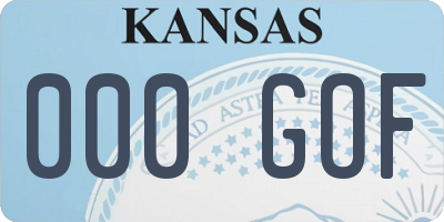 KS license plate 000GOF