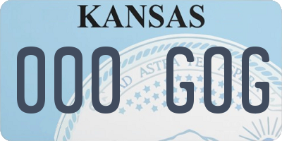 KS license plate 000GOG