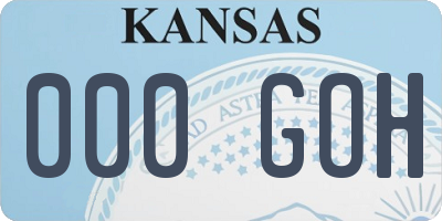 KS license plate 000GOH