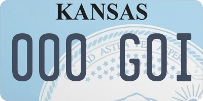 KS license plate 000GOI