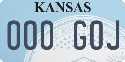 KS license plate 000GOJ