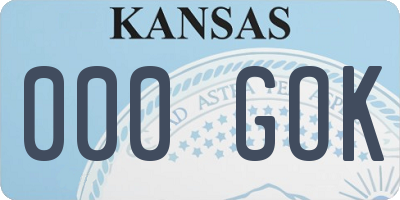 KS license plate 000GOK