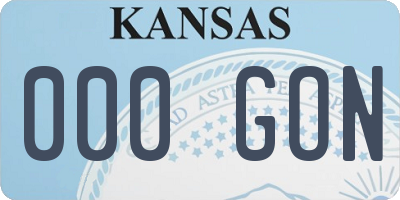 KS license plate 000GON