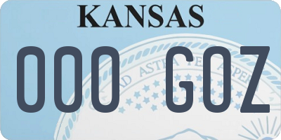 KS license plate 000GOZ