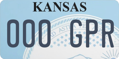 KS license plate 000GPR