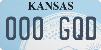 KS license plate 000GQD