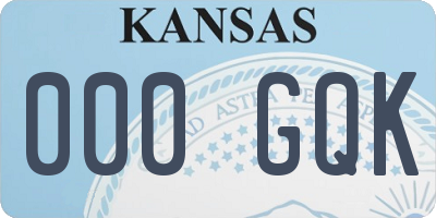 KS license plate 000GQK