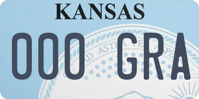 KS license plate 000GRA