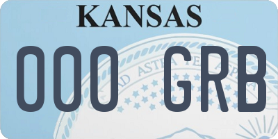 KS license plate 000GRB