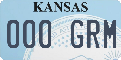 KS license plate 000GRM