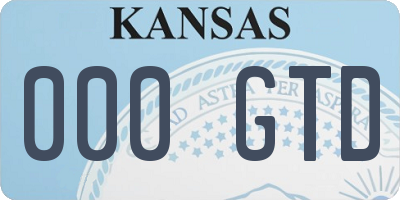 KS license plate 000GTD