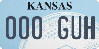 KS license plate 000GUH