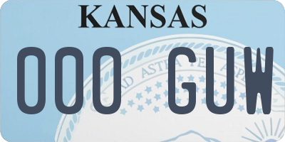 KS license plate 000GUW