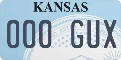 KS license plate 000GUX