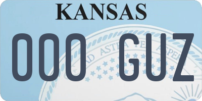 KS license plate 000GUZ