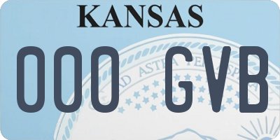 KS license plate 000GVB