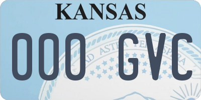 KS license plate 000GVC