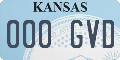 KS license plate 000GVD