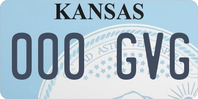 KS license plate 000GVG