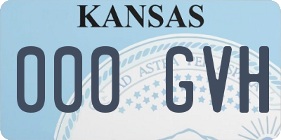 KS license plate 000GVH
