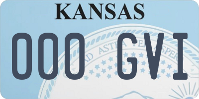 KS license plate 000GVI